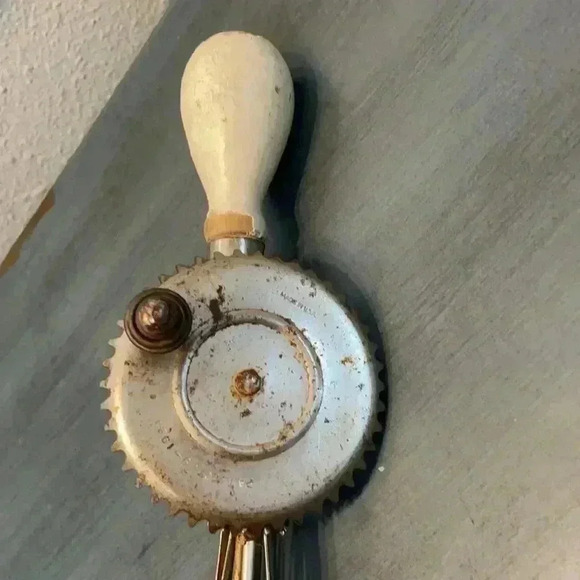 Antique Hand Mixer w/ Wood Handle - Picture 2 of 5